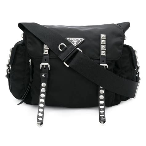 prada tessuto nylon shoulder bag black|Prada vintage nylon shoulder bag.